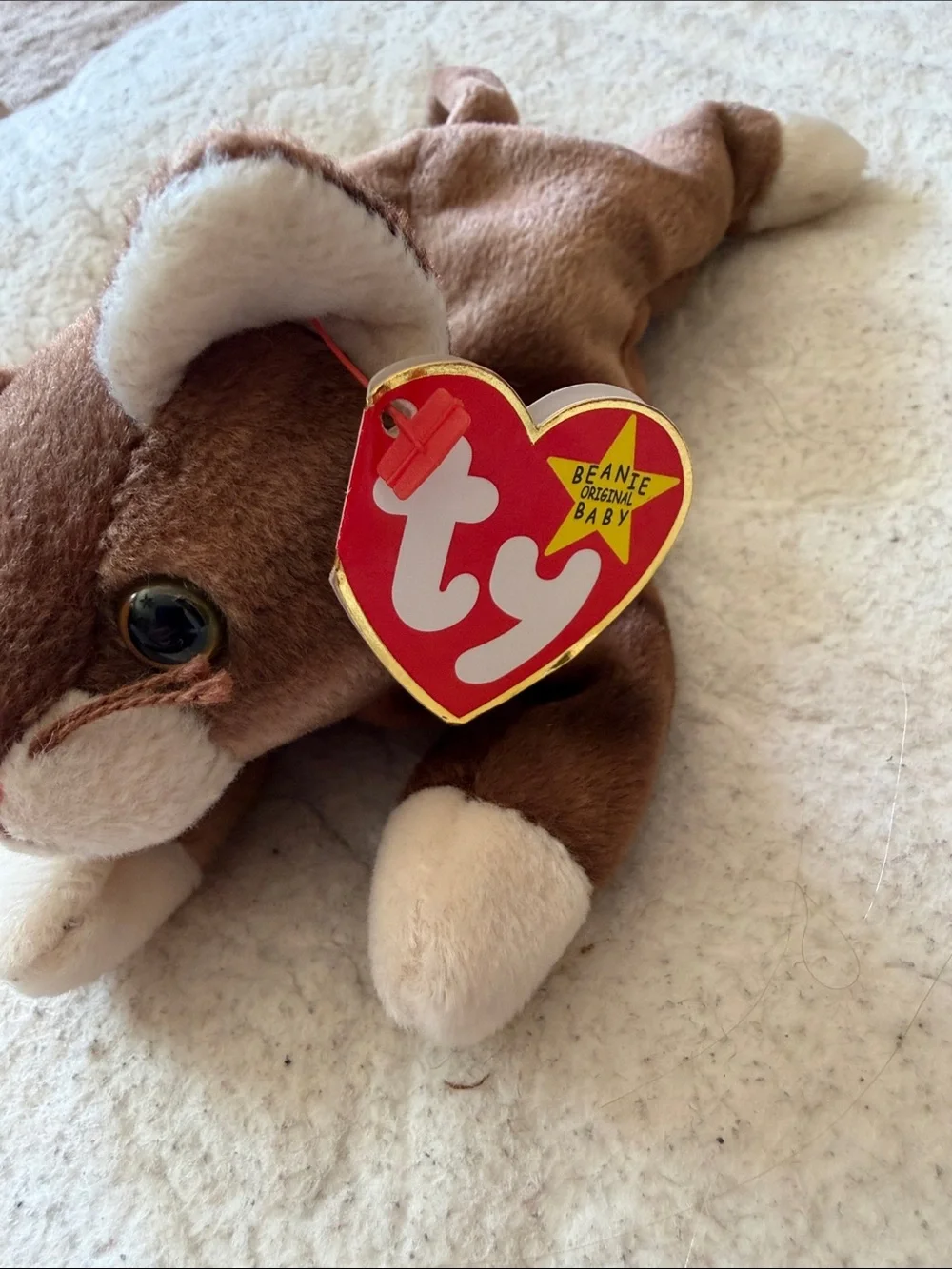 TY NEW Plush Brown and Cream Cat Toy - Pounce Soft Small Pet Plush
